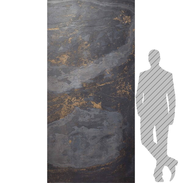 Stone Veneer Black Slate Gold 122x280x0.2 cm