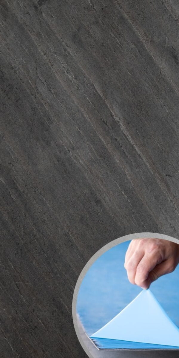 Self-Adhesive Stone Veneer Line Black 122x61x0.2 cm