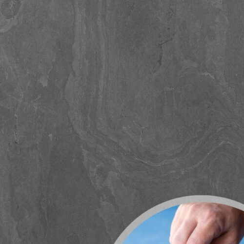 Self-Adhesive Stone Veneer Black Slate 30x60x0.2 cm