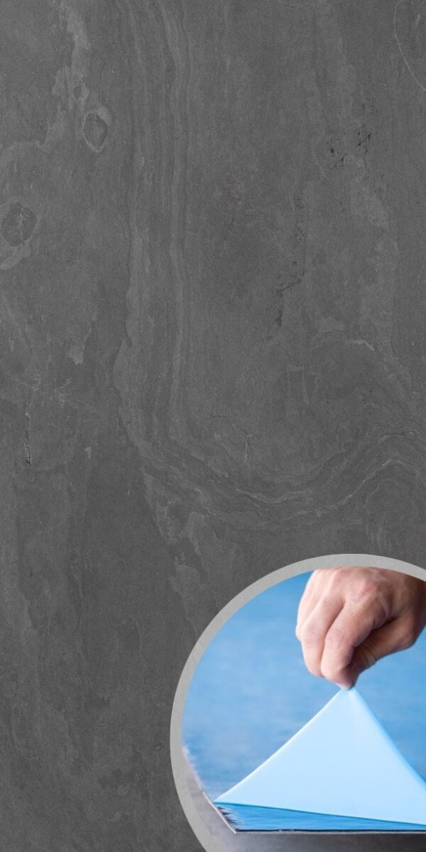 Self-Adhesive Stone Veneer Black Slate 30x60x0.2 cm
