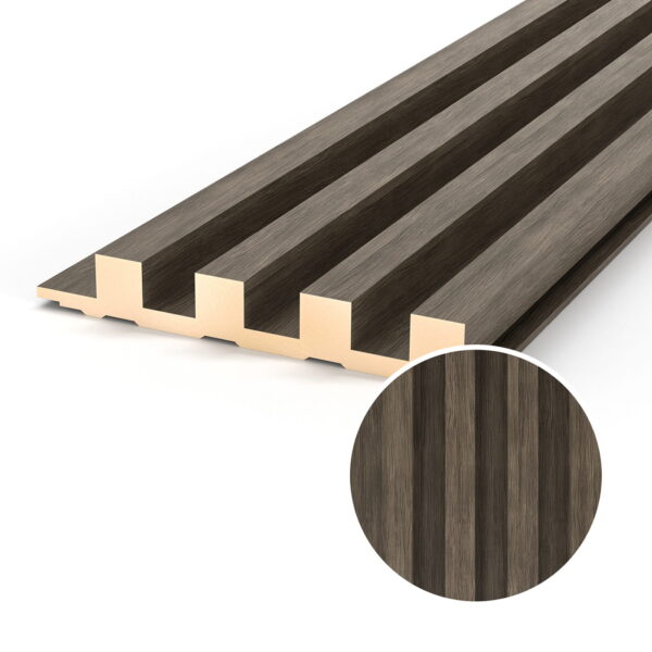 Dark Wood Lamella Panels 300x15.3x2.4 cm