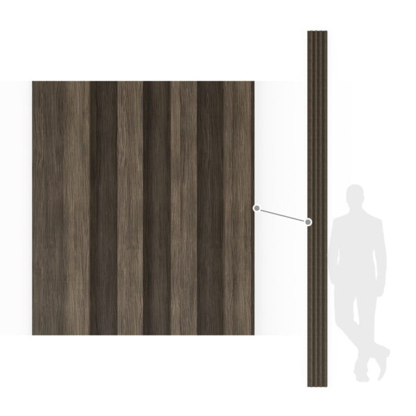 Dark Wood Lamella Panels 300x15.3x2.4 cm