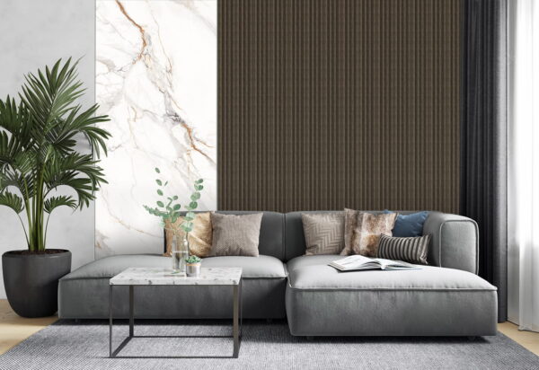 Dark Wood Lamella Panels 300x15.3x2.4 cm