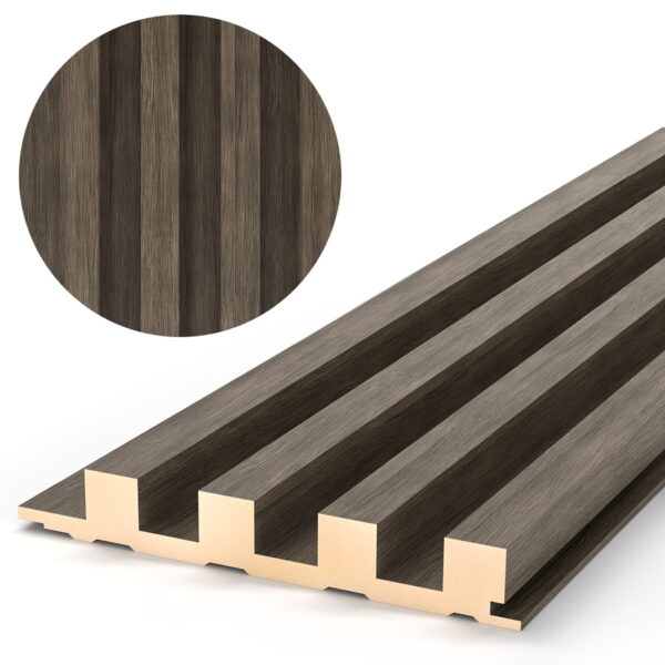 Dark Wood Lamella Panels 300x15.3x2.4 cm
