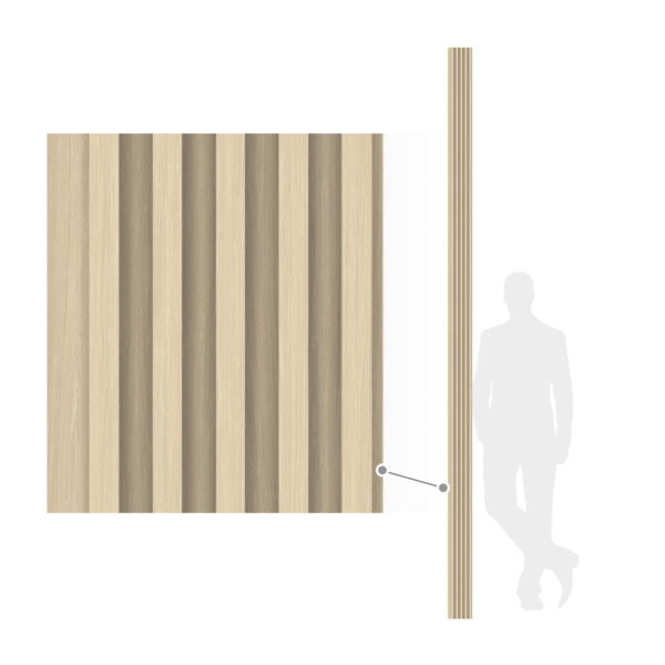 Light Wood Lamella Panels 300x11x1.8 cm