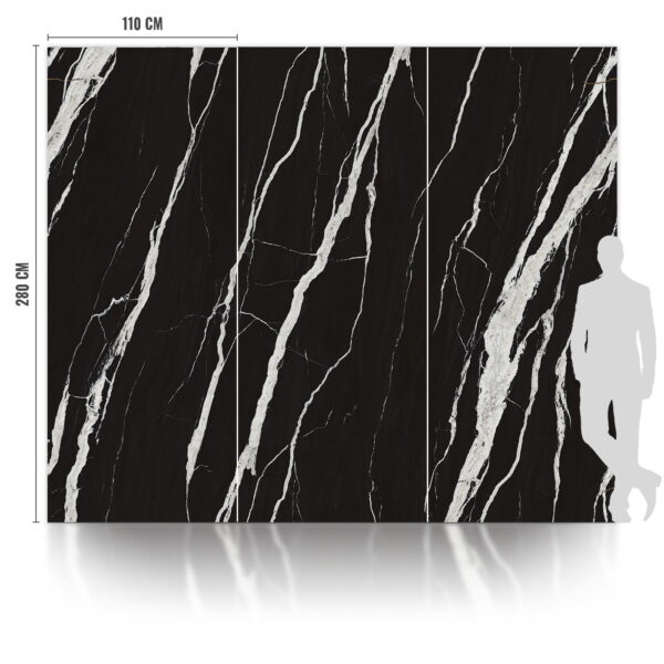 8625 SPC Carbon Nero Polished Panel 280x112x0.5 cm