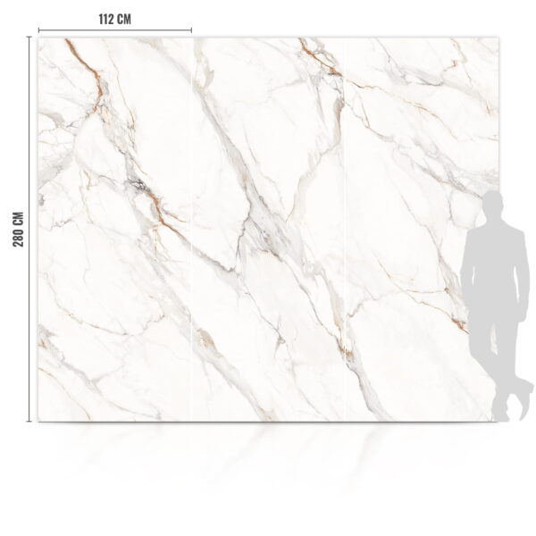 SPC Carbon Gold Vein Polished Panel 280x112x0.5 cm