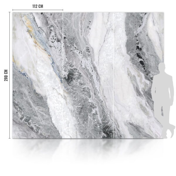 SPC Carbon Sea Foam Polished Panel 280x112x0.5 cm