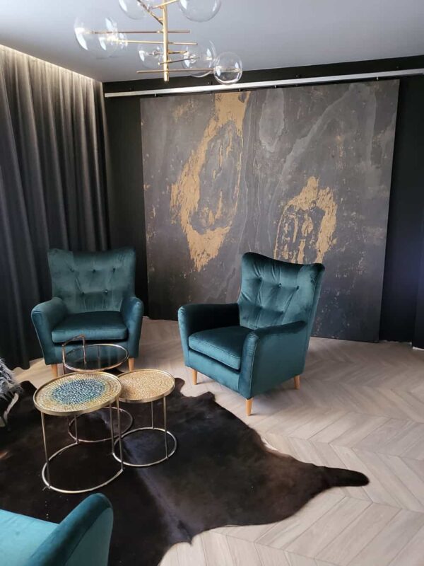 Fornir kamienny Black Slate Gold 122x305x0,2 cm