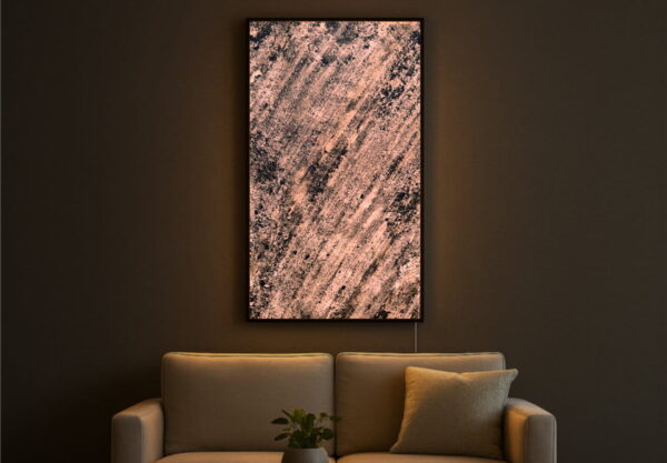 Obraz z Forniru Kamiennego Line Black 120x60 cm